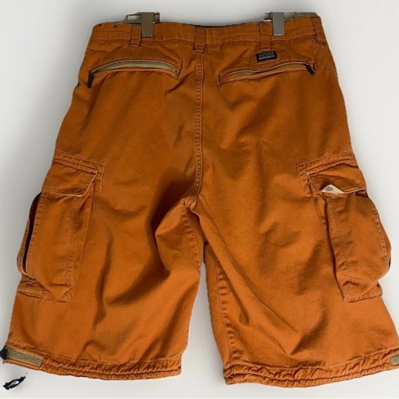 Vintage Cargo Shorts Bugle Boy Size 34 Burnt Orange Baggy 90s Skater Grunge Y2K - Picture 2 of 11